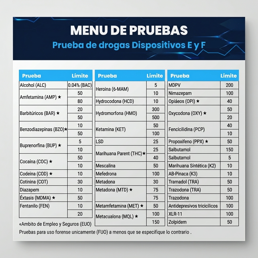 DETECCIÓN DE DROGAS EN SALIVA (Prueba de drogas Dispositivos E y F) - Image 3